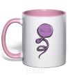 Mug with a colored handle HMM... light-pink фото