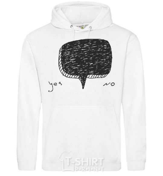Men`s hoodie YES OR NO White фото