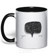 Mug with a colored handle YES OR NO black фото