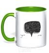Mug with a colored handle YES OR NO kelly-green фото