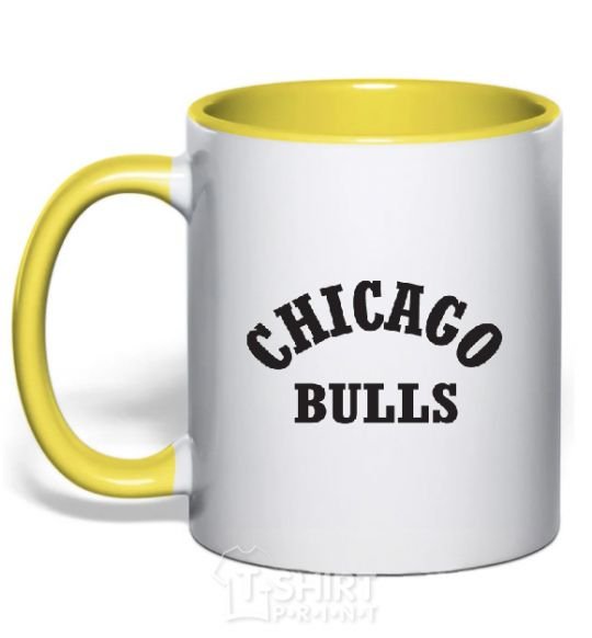 Mug with a colored handle CHICAGO BULLS yellow фото