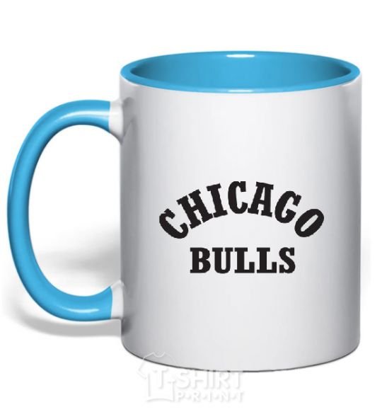 Mug with a colored handle CHICAGO BULLS sky-blue фото
