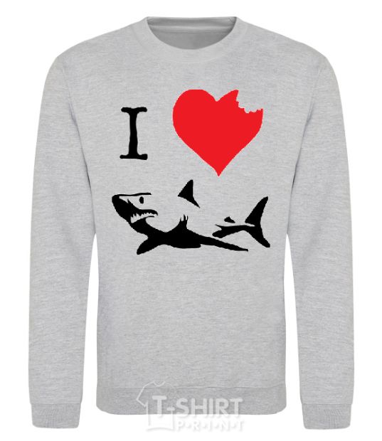 Sweatshirt I <3 SHARKS sport-grey фото