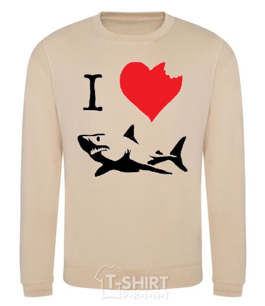 Sweatshirt I <3 SHARKS sand фото