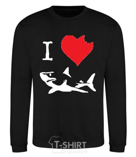 Свитшот I <3 SHARKS Черный фото