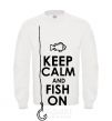 Свитшот Keep calm and fish on Белый фото