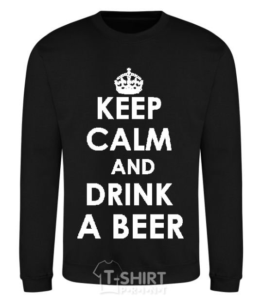 Sweatshirt KEEP CALM AND DRINK A BEER black фото