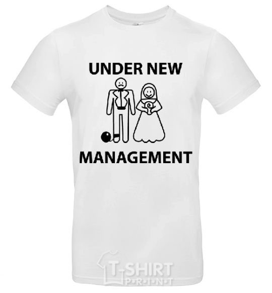 Мужская футболка UNDER NEW MANAGEMENT newlyweds Белый фото