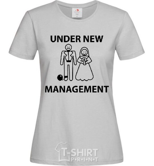 Женская футболка UNDER NEW MANAGEMENT newlyweds Серый фото