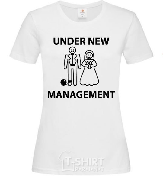 Женская футболка UNDER NEW MANAGEMENT newlyweds Белый фото