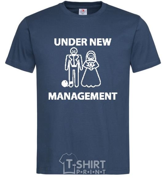 Мужская футболка UNDER NEW MANAGEMENT newlyweds Темно-синий фото