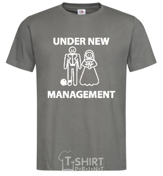 Men's T-Shirt UNDER NEW MANAGEMENT newlyweds dark-grey фото