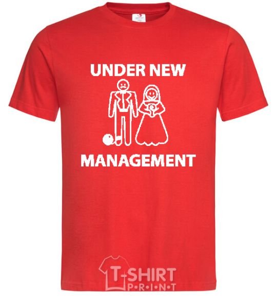 Men's T-Shirt UNDER NEW MANAGEMENT newlyweds red фото