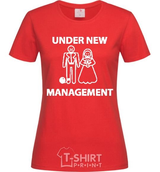 Женская футболка UNDER NEW MANAGEMENT newlyweds Красный фото