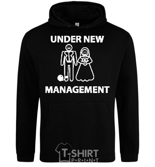 Men`s hoodie UNDER NEW MANAGEMENT newlyweds black фото