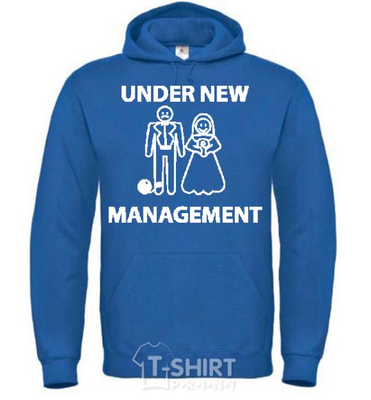 Men`s hoodie UNDER NEW MANAGEMENT newlyweds royal фото