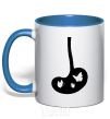 Mug with a colored handle BUTTERFLY royal-blue фото