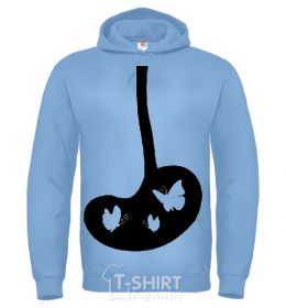 Men`s hoodie BUTTERFLY sky-blue фото