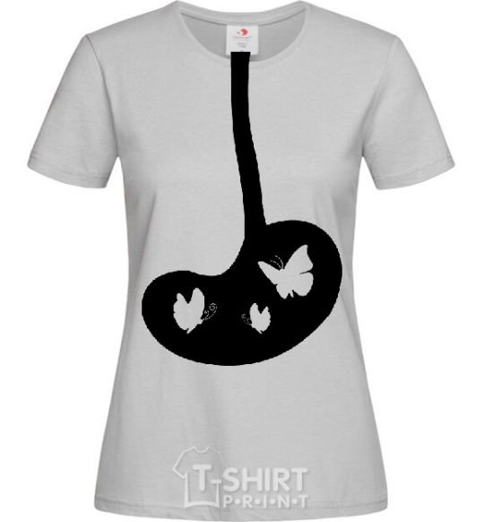 Women's T-shirt BUTTERFLY grey фото