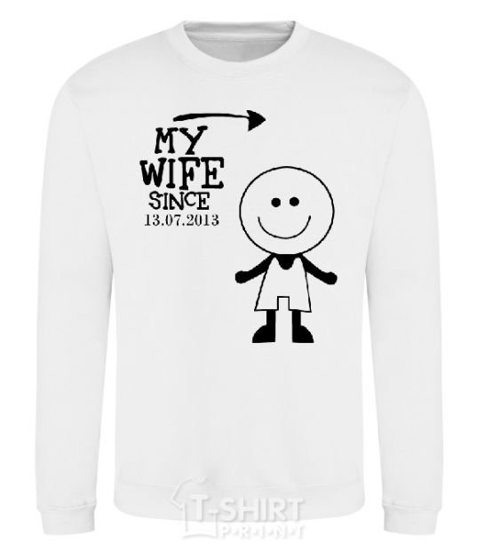 Sweatshirt MY WIFE--> White фото