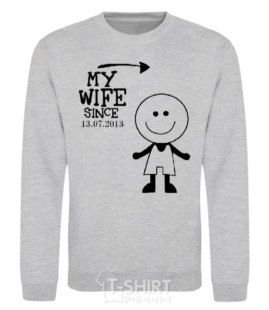 Sweatshirt MY WIFE--> sport-grey фото