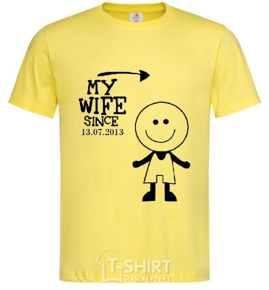 Men's T-Shirt MY WIFE--> cornsilk фото