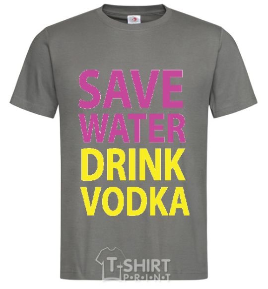 Мужская футболка SAVE WATER DRINK VODKA Графит фото
