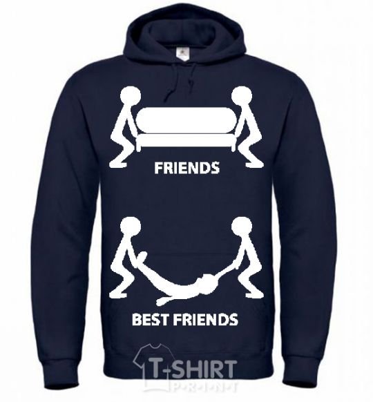 Men`s hoodie BEST FRIEND V.1 navy-blue фото