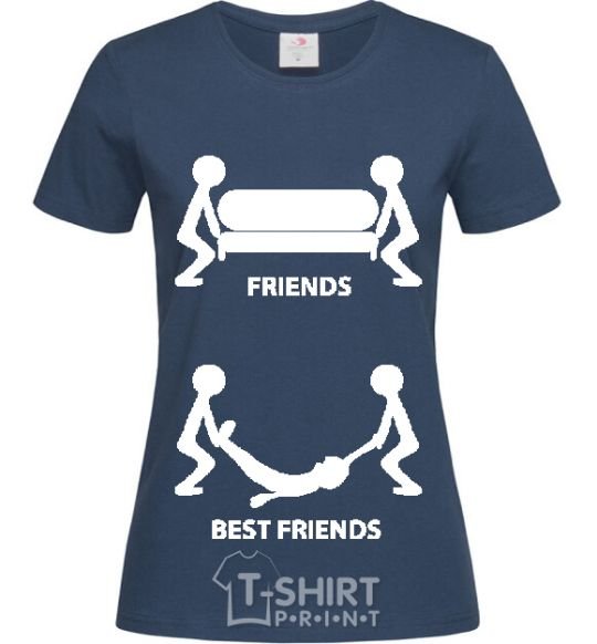 Women's T-shirt BEST FRIEND V.1 navy-blue фото