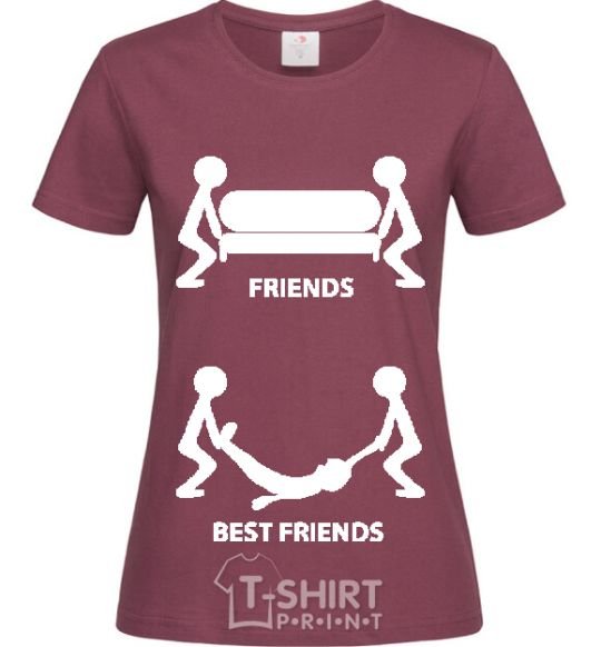 Женская футболка BEST FRIEND V.1 Бордовый фото
