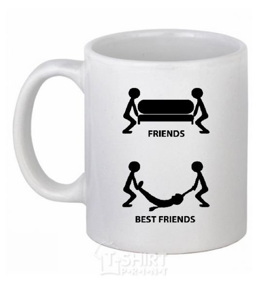 Чашка керамическая BEST FRIEND V.1 Белый фото