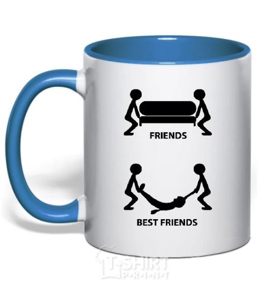 Mug with a colored handle BEST FRIEND V.1 royal-blue фото