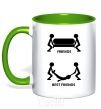 Mug with a colored handle BEST FRIEND V.1 kelly-green фото