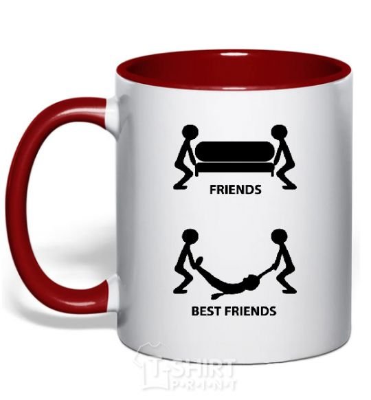 Mug with a colored handle BEST FRIEND V.1 red фото