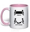 Mug with a colored handle BEST FRIEND V.1 light-pink фото