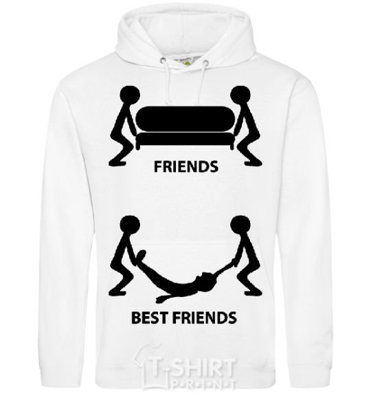 Men`s hoodie BEST FRIEND V.1 White фото