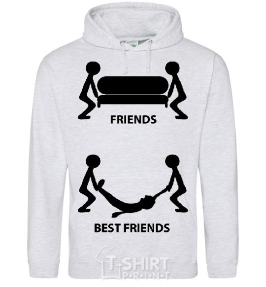 Men`s hoodie BEST FRIEND V.1 sport-grey фото