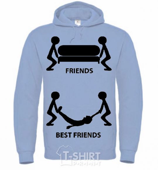 Men`s hoodie BEST FRIEND V.1 sky-blue фото