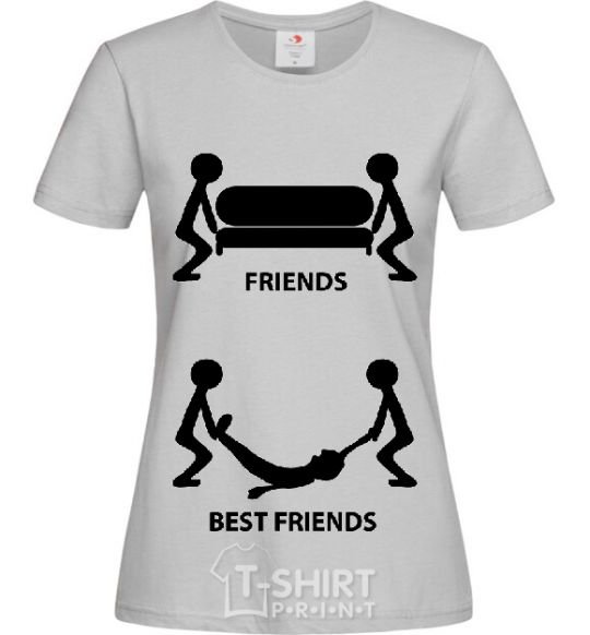 Women's T-shirt BEST FRIEND V.1 grey фото