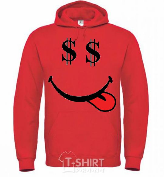 Men`s hoodie DOLLARS bright-red фото