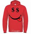 Men`s hoodie DOLLARS bright-red фото