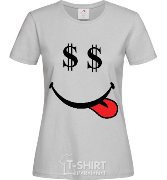 Women's T-shirt DOLLARS grey фото