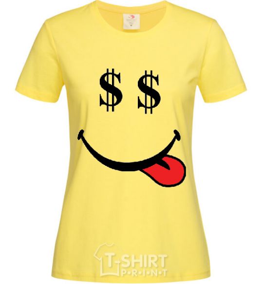 Women's T-shirt DOLLARS cornsilk фото