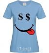 Women's T-shirt DOLLARS sky-blue фото