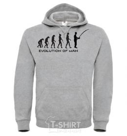 Men`s hoodie EVOLUTION OF MAN sport-grey фото