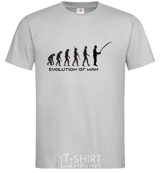 Men's T-Shirt EVOLUTION OF MAN grey фото