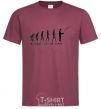 Men's T-Shirt EVOLUTION OF MAN burgundy фото