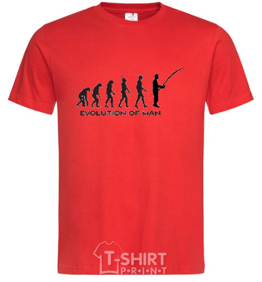 Men's T-Shirt EVOLUTION OF MAN red фото