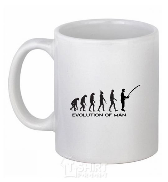 Ceramic mug EVOLUTION OF MAN White фото