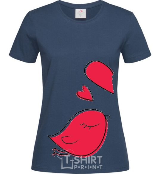 Women's T-shirt BIRD'S LOVE №1 navy-blue фото